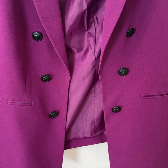 Bar III Rich Purple Double-Breasted Blazer open style medium - Picture 3 of 4